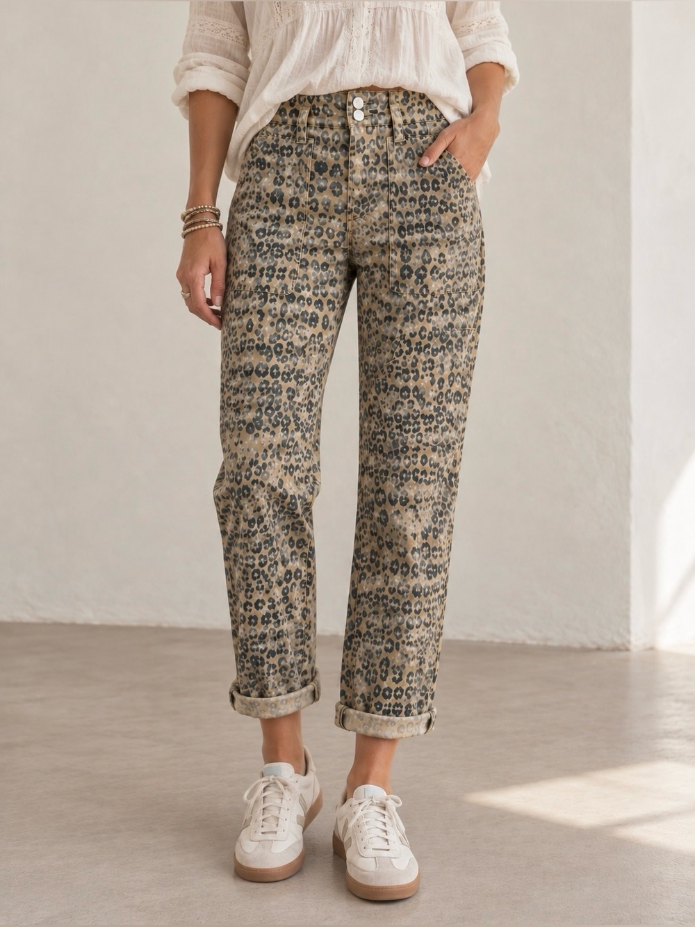 Anthropologie Pilcro The Wanderer Leopard Utility Pants - Size 26